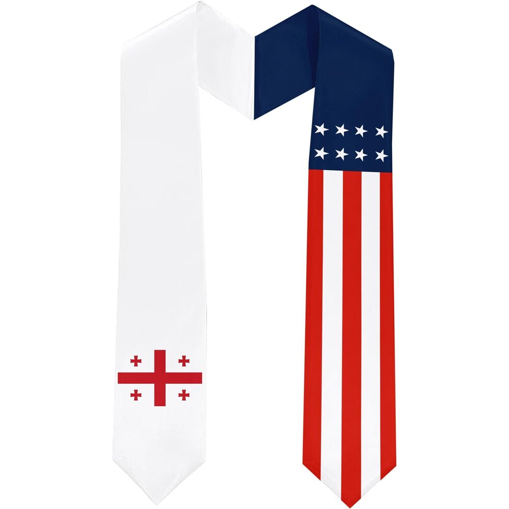 1898 Republic of Georgia Flag International Students Graduation Sash Stole